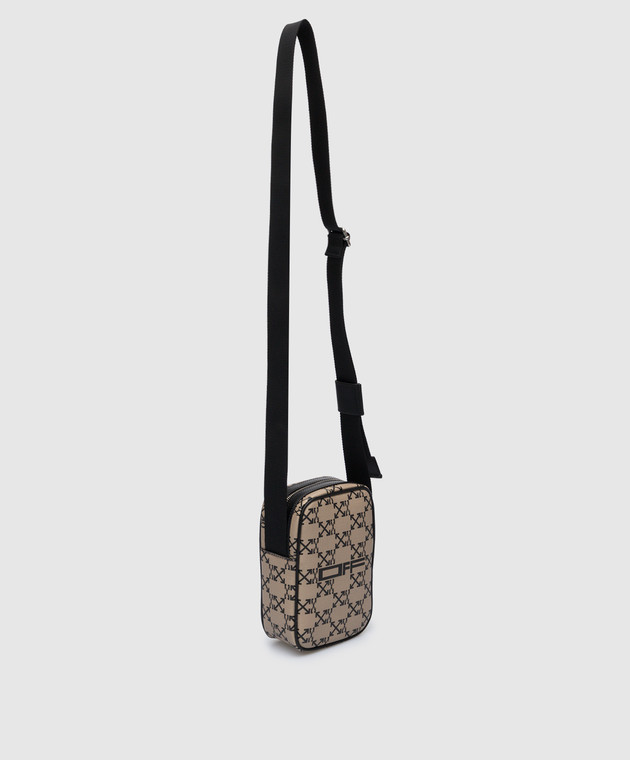 Off-White - Beige Monogram Print Shoulder Bag