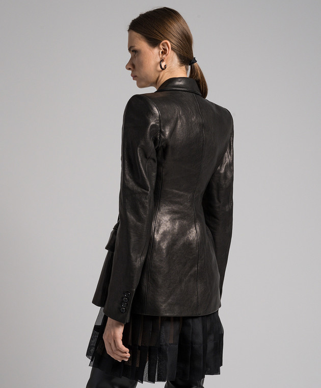 Khaite - Martu black double-breasted leather jacket