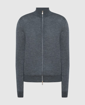 Brunello Cucinelli Gray wool and cashmere cardigan M2400106