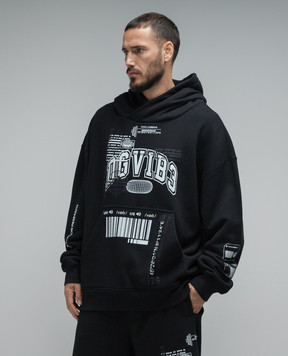 Dolce&Gabbana Black hoodie with DGVIB3 print G9AKPTG7K3H