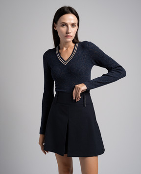 Brunello Cucinelli Blue pullover with lurex M9A844502