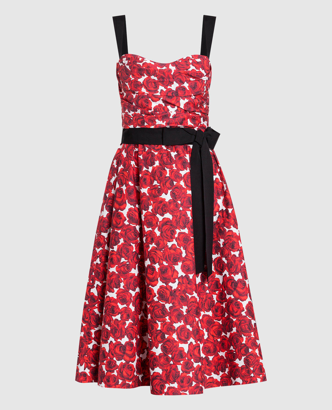 

Red sundress in floral print Carolina Herrera