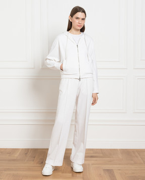 Peserico White sports jacket with logo embroidery S12504J0Q402347