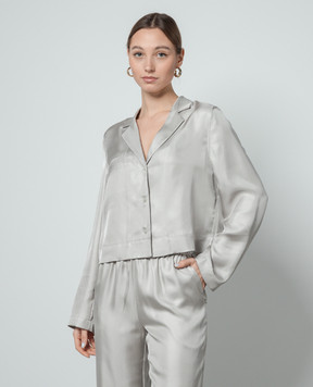 Lou Lou Studio ALOMA gray silk blouse ALOMA