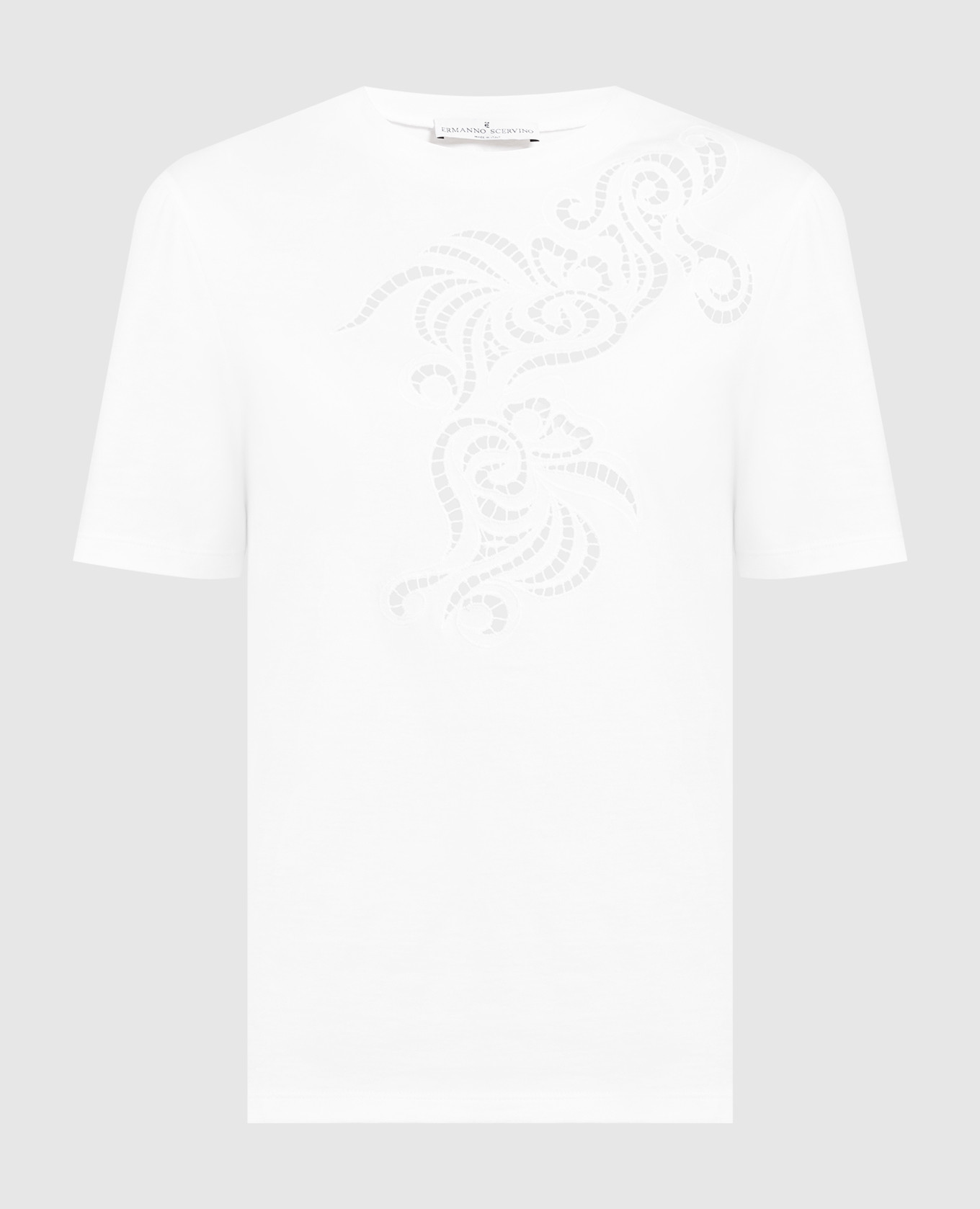 

White T-shirt with embroidery Ermanno Scervino