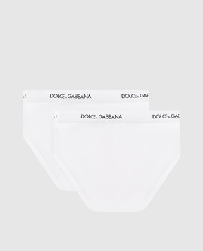 Dolce&Gabbana Children's set of white briefs with logo L4J700G7OCT
