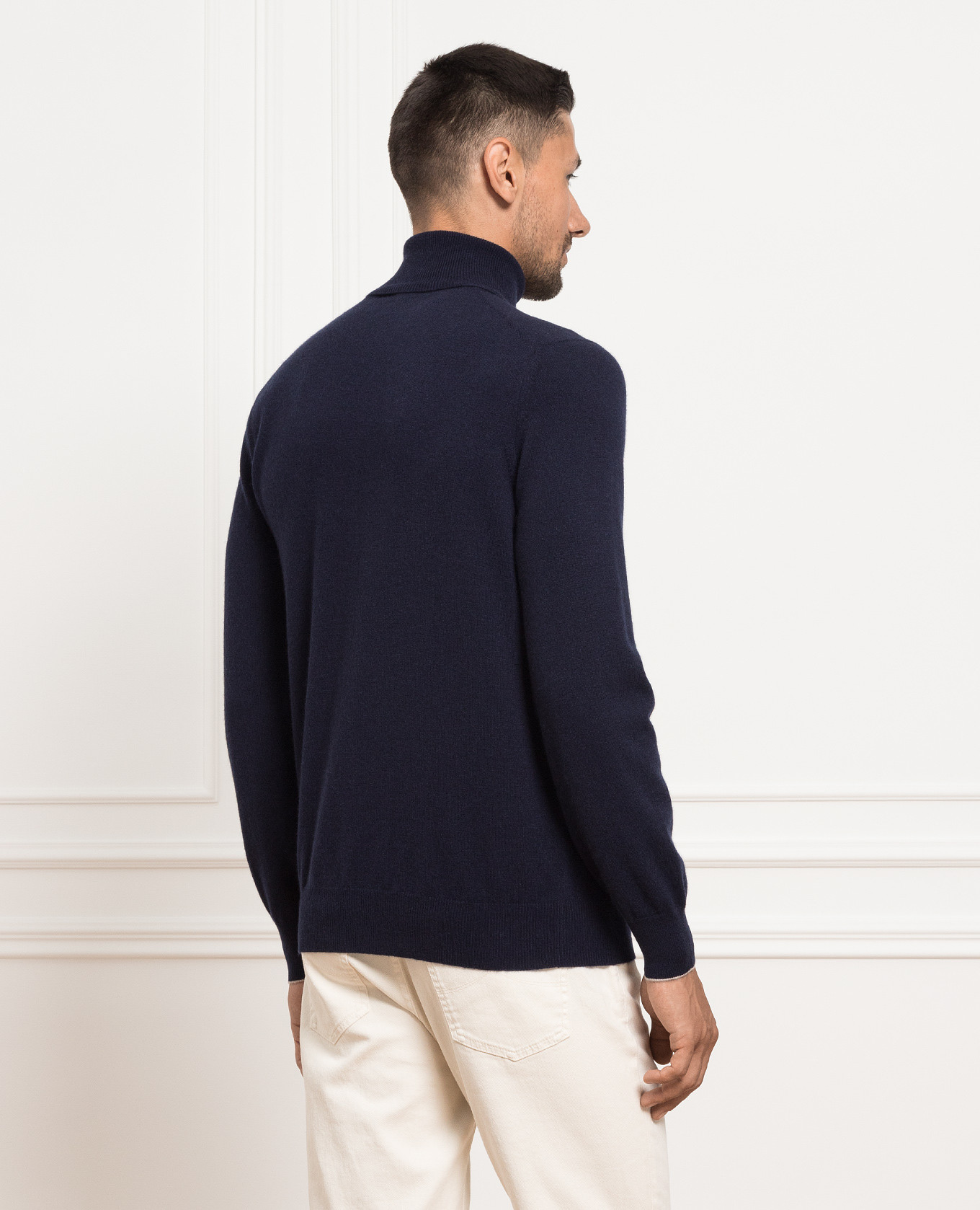 Navy blue cashmere embroidered golf Brunello Cucinelli 4