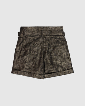 Balmain Children's black shorts with lurex 6R6A69I009610