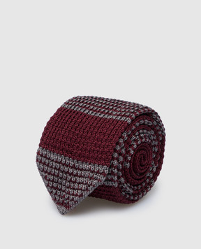 Stefano Ricci Children's burgundy striped silk tie YCRMTSR2916