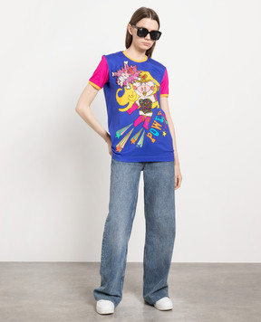 Dolce&Gabbana Blue Pig Supergirl Print T-Shirt F8K74ZHH7JB