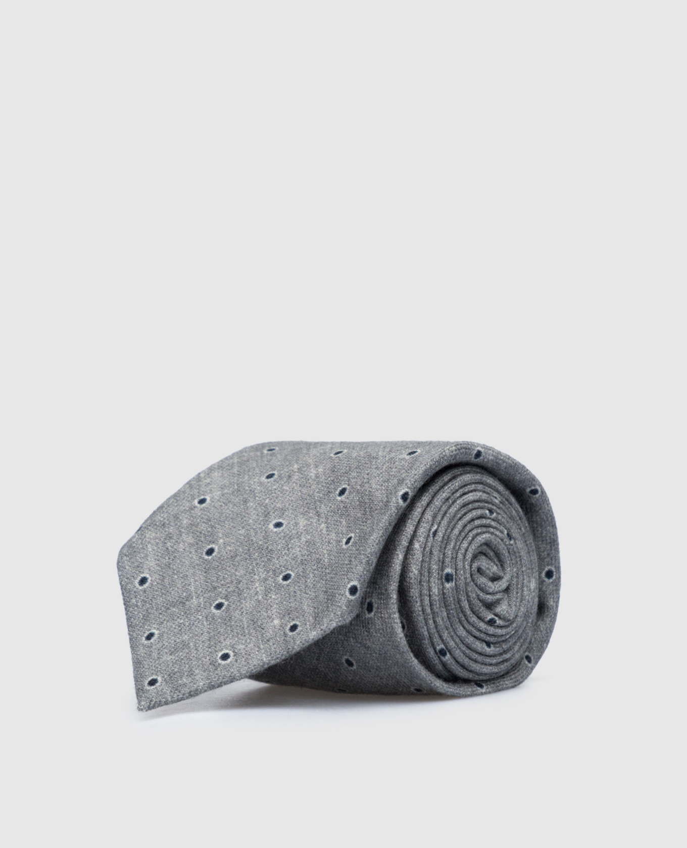 

Gray wool tie with polka dots Brunello Cucinelli, Серый