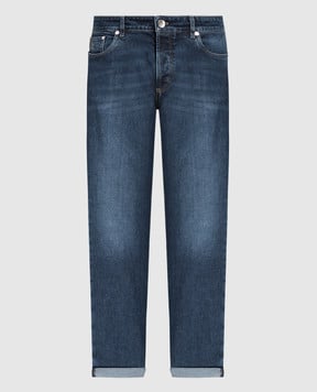 Brunello Cucinelli Blue jeans with logo patch M283PD3210