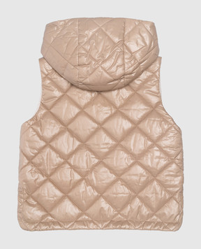 Brunello Cucinelli Children's beige quilted vest with monil chain BD553O001A