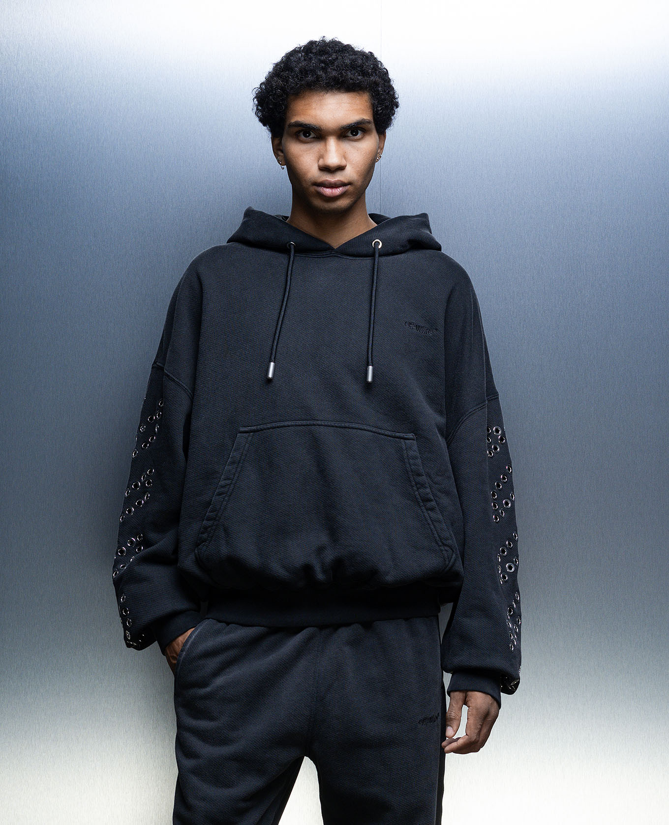 

Gray logo eyelet hoodie Off-White, Grey