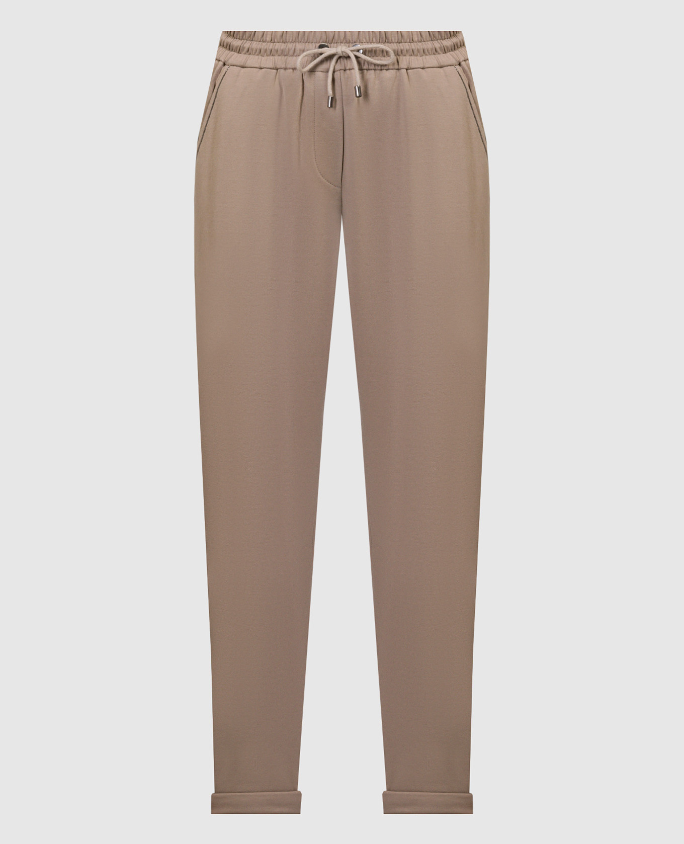 Brown pants with monil chain brunello cucinelli