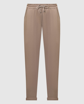Brunello Cucinelli Brown pants with monil chain MH827SA399