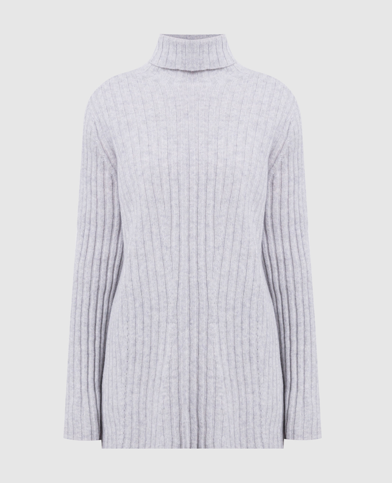 Gray ribbed wool and cashmere sweater Twinset