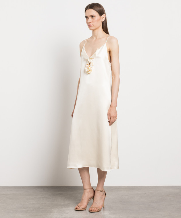 Magda Butrym - Beige dress-combination made of silk with an appliqu 202523  - shop with European delivery at Symbol