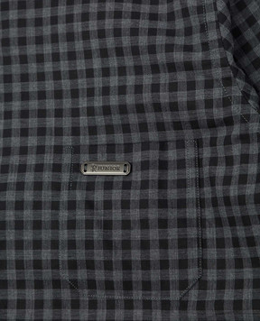 Stefano Ricci Children's dark gray checked shirt YC004123M1812