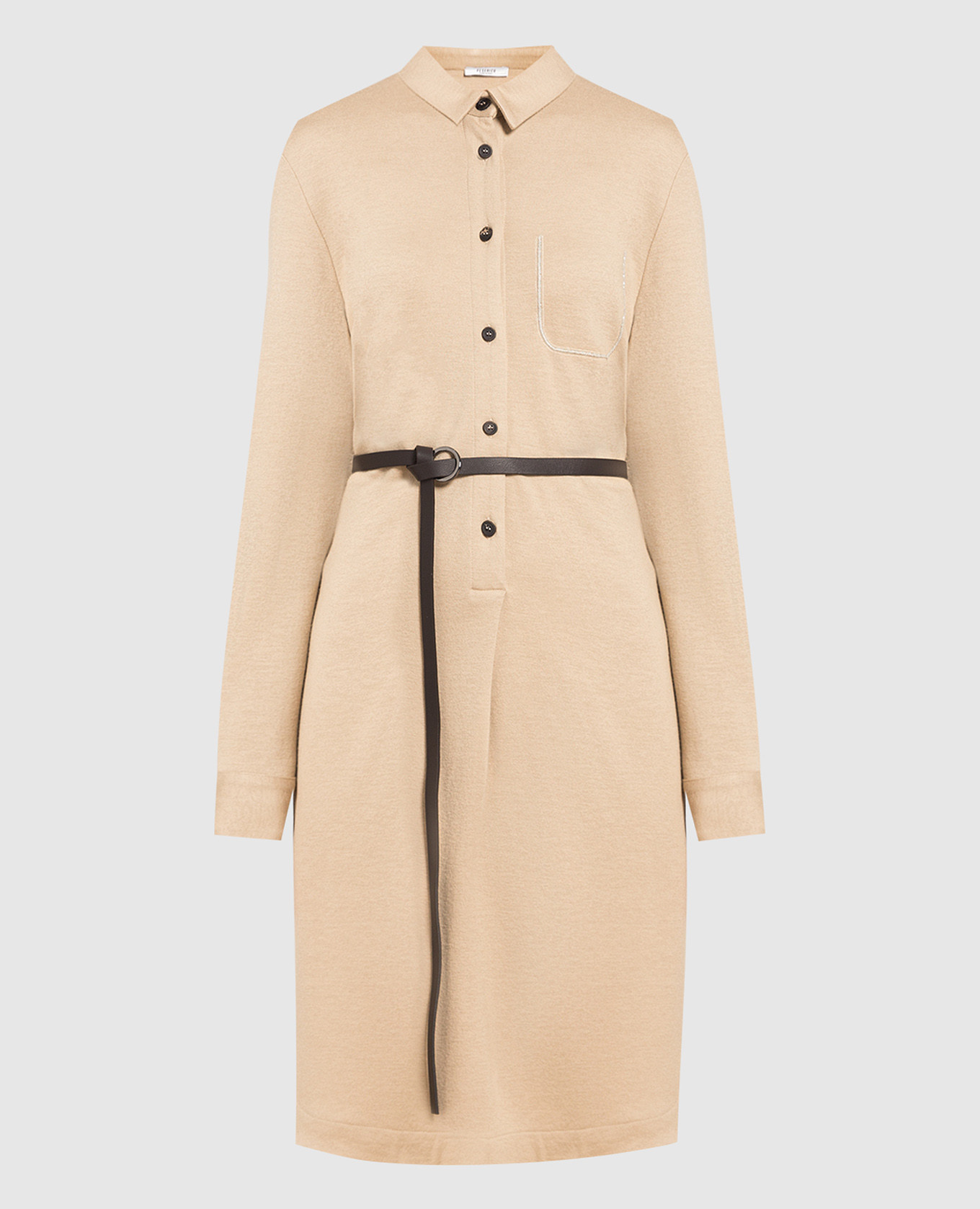 Beige dress with monil chain Peserico