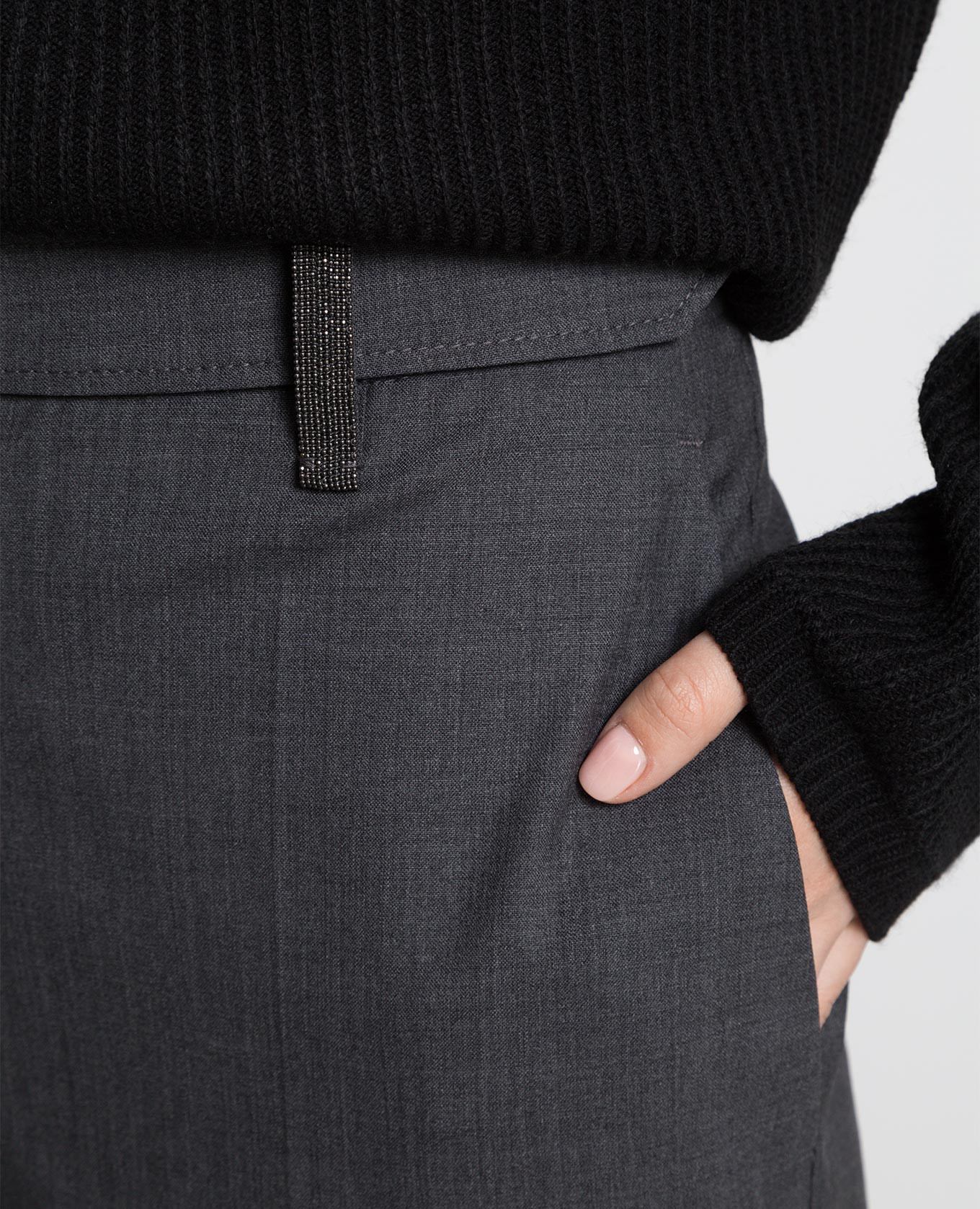 Charcoal monili trousers Brunello Cucinelli 5