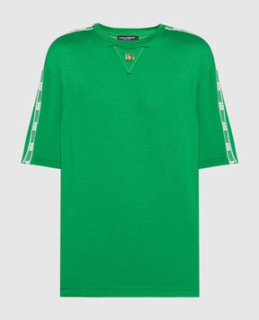 Dolce&Gabbana Green T-shirt with DG logo print G8OK4ZG7C7V
