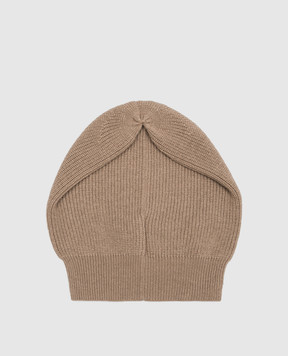 Peserico Brown hat made of wool, silk and cashmere with a monil chain S36151F12K09018