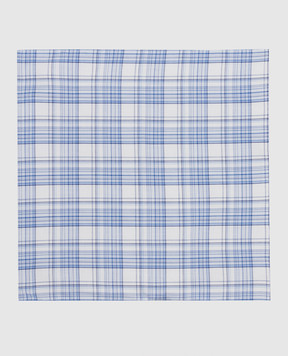 Stefano Ricci Children's blue checkered scarf YFZ25LJ1661