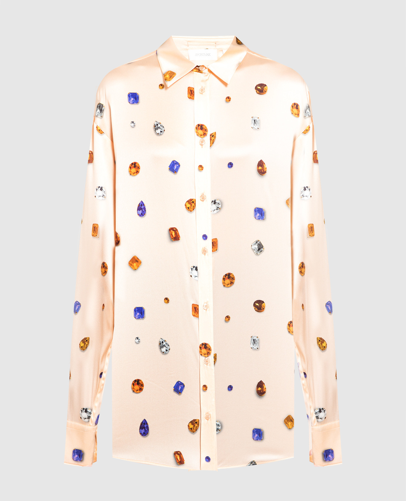 Beige printed silk shirt max mara sportmax