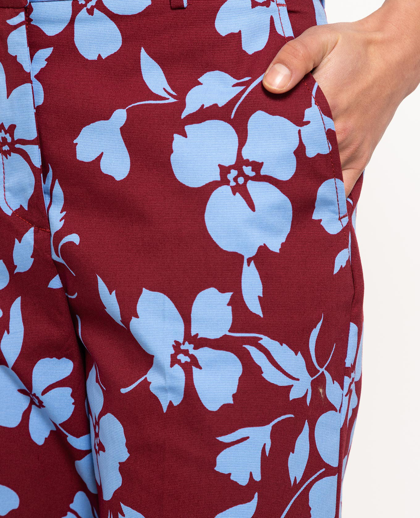 Stegola burgundy pants in a floral print Max Mara Weekend 5