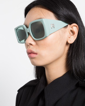 AMBUSH Fhonix green sunglasses with textured logo BERI008F22PLA001