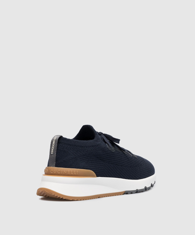 Brunello Cucinelli - Blue sneakers made of wool MZUWLBO253 Brunello Cucinelli - Blue sneakers made of wool MZUWLBO253