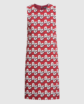 Dolce&Gabbana Red dress with logo print F65H0TFSRKQ