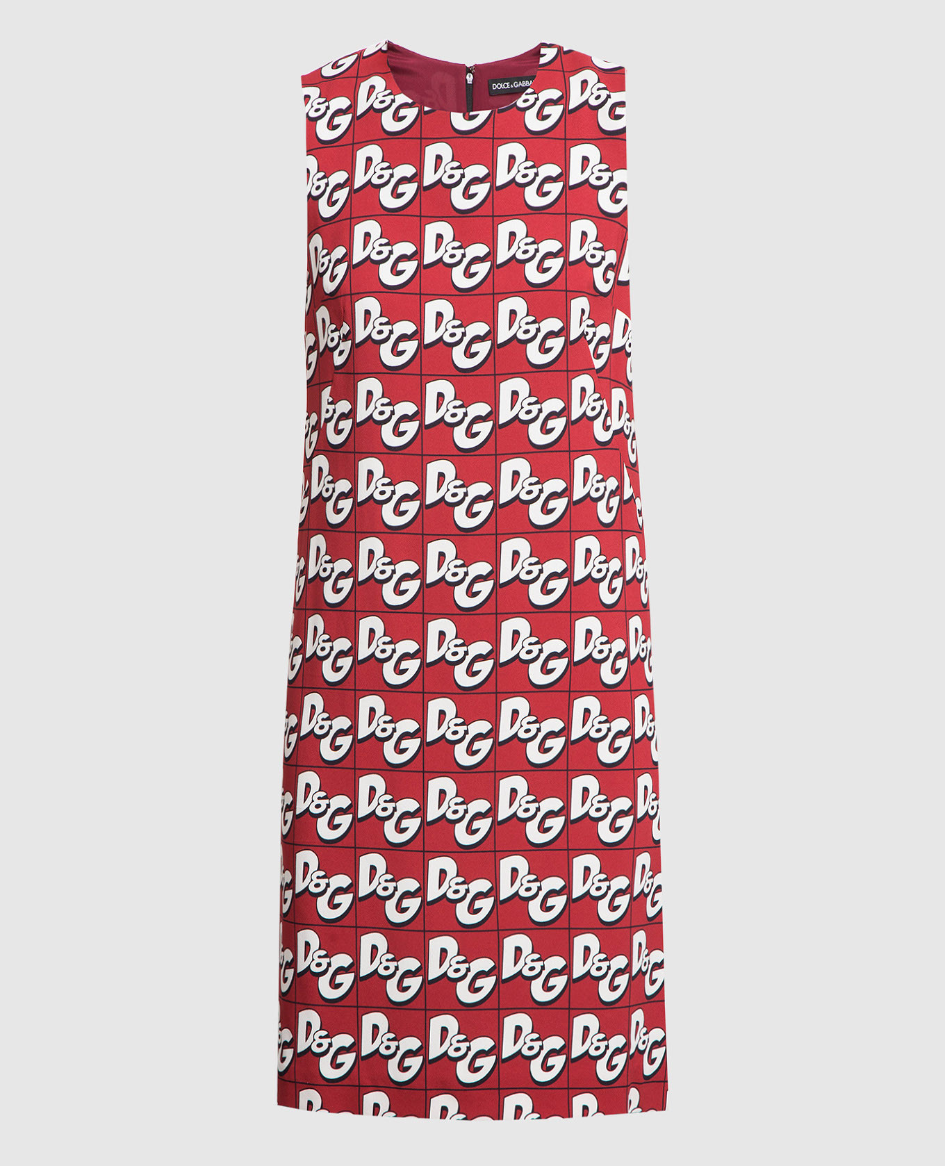 Red dress with logo print Dolce&Gabbana