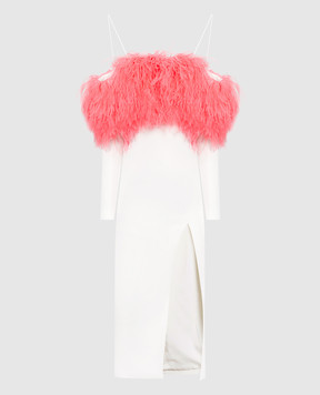 David Koma Milk dress with feathers and cutout SS22DK11D