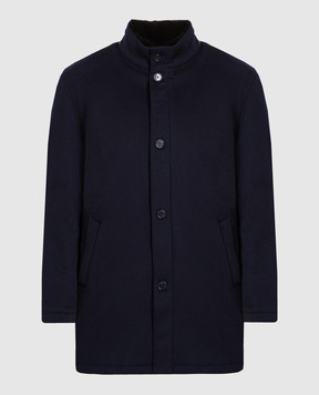Enrico Mandelli Navy blue cashmere coat A5T7674820