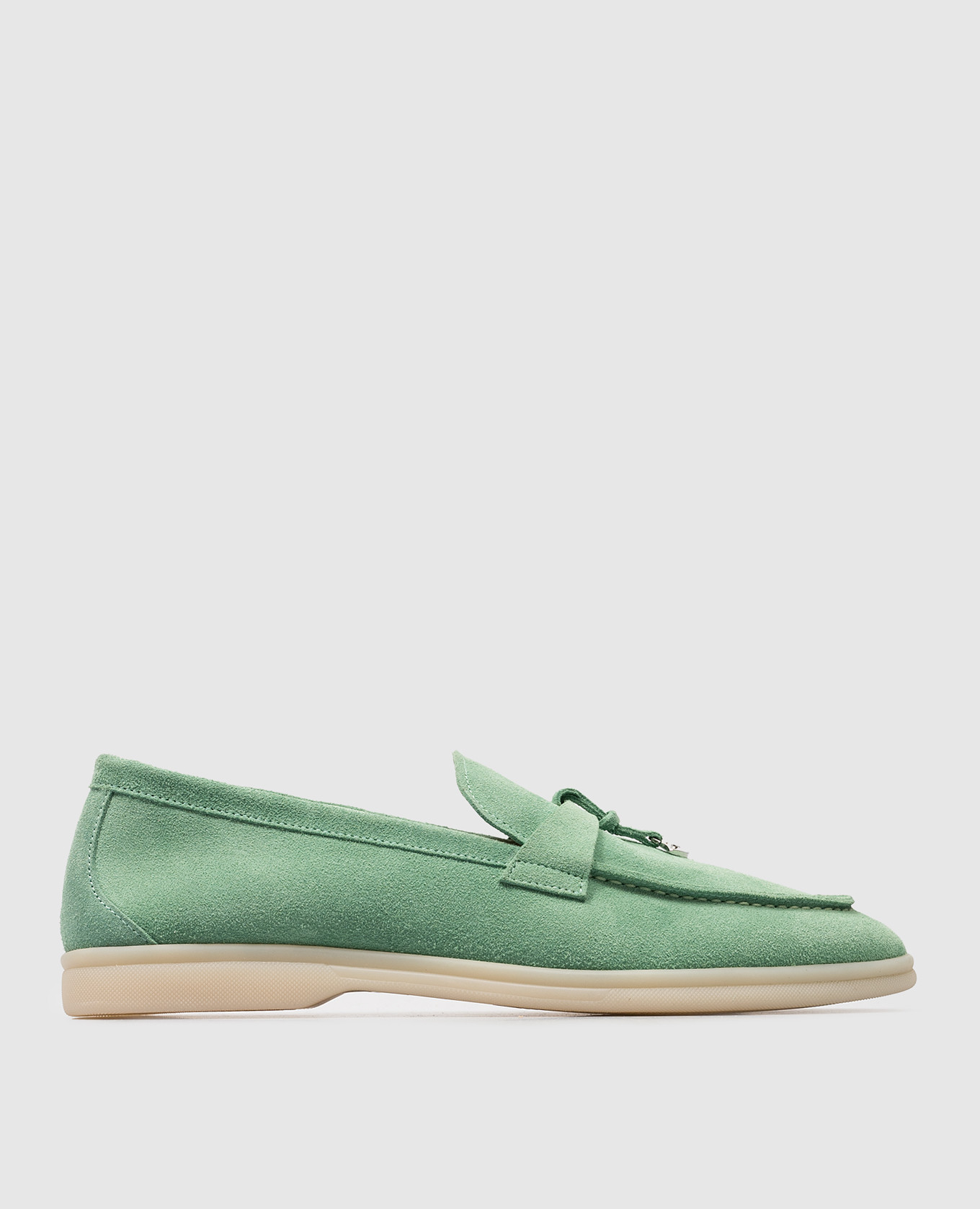 

Green suede loafers with metallic logo Babe Pay Pls