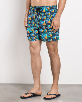 Vilebrequin Moorea Piranhas Blue Swim Shorts MOOU3B17