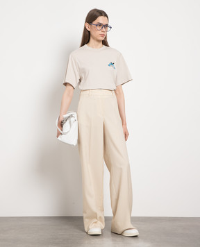 Off-White Beige pants made of wool OWCA174S23FAB003