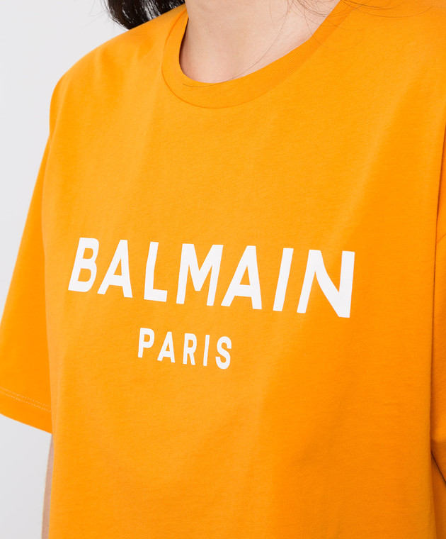 Orange balmain t shirt best sale