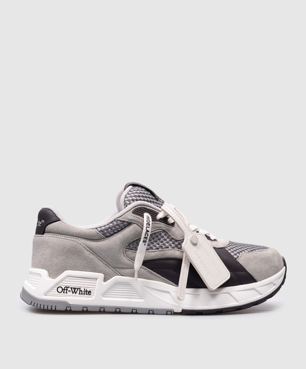スニーカー Off-White OMIA289S24LEA001 KICK OFF Sneakers Off-White - Kick Off logo combo sneakers in gray