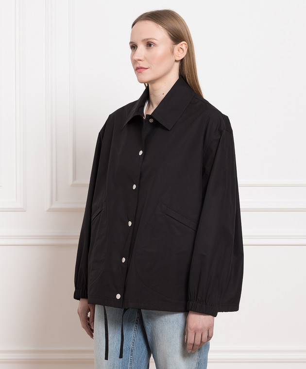 ジャケット JIL SANDER Woman Jacket Black J04AM0001J45063 001 Jil Sander - Black windbreaker with contrasting logo print