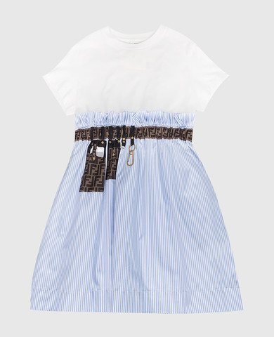 Fendi - Baby blue striped dress JFB472AG39810 - shop with European delivery  at Symbol