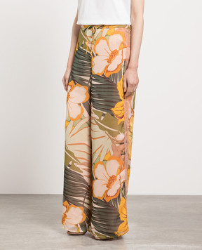 Twinset Pants in a floral print with lace 231AT2224