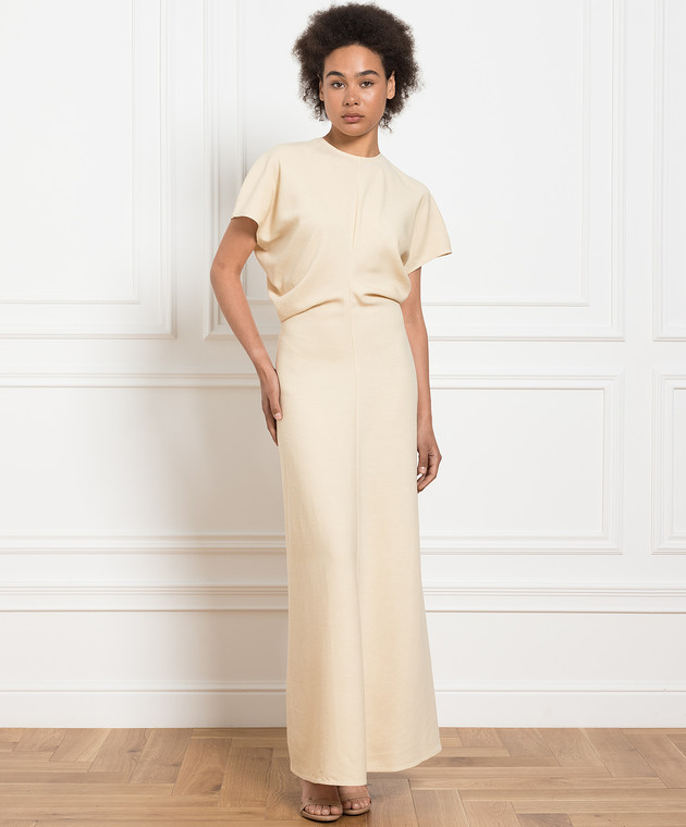 toteme beige dress Toteme Woven Stripe Dress in Ecru – Hampden Clothing main image 0