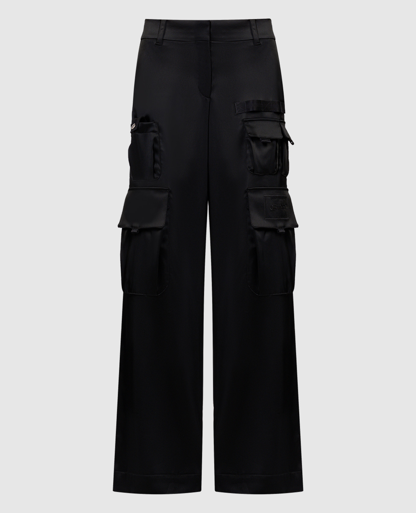Black cargo pants with logo embroidery off-white