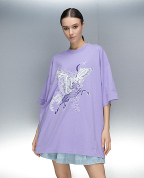 Vetements Purple T-shirt with a print UE64TR755VV
