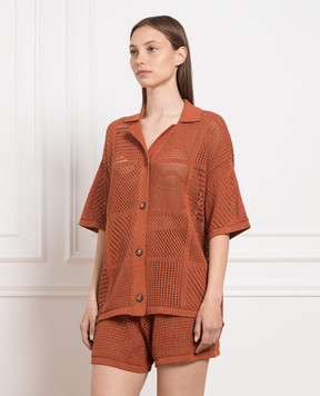 Nanushka Talissa openwork brown cardigan NW23BCTP02724