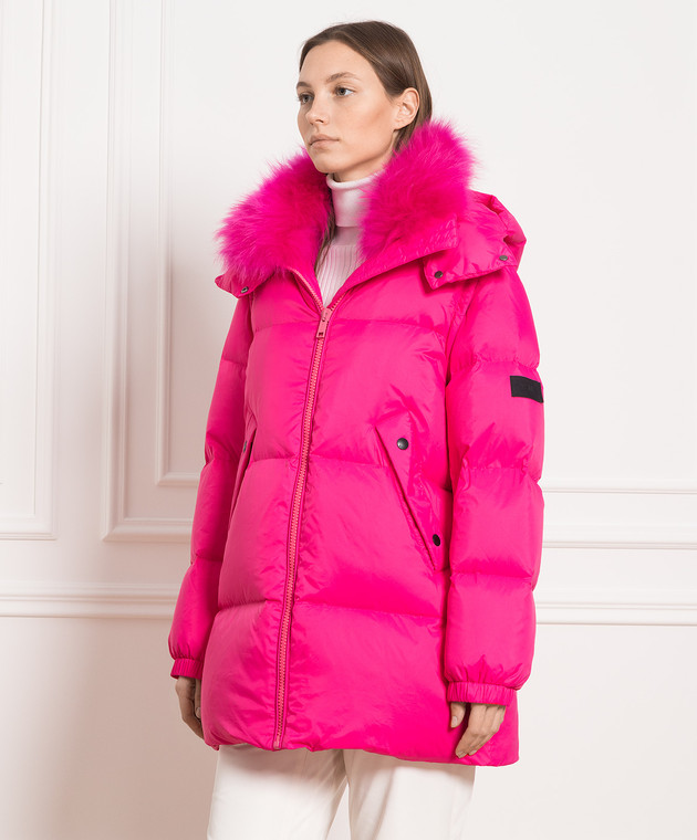 Yves Salomon Army Pink down jacket with lamb fur 23WFV05980M07W buy with Belgium delivery at Symbol