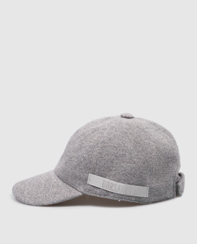 Borsalino Gray cashmere cap with logo 13373EWS